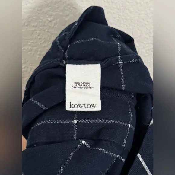 Kowtow Archive Cotton Twill Organic Cotton Cropped Jumpsuit in Blue Check Medium - Picture 7 of 7